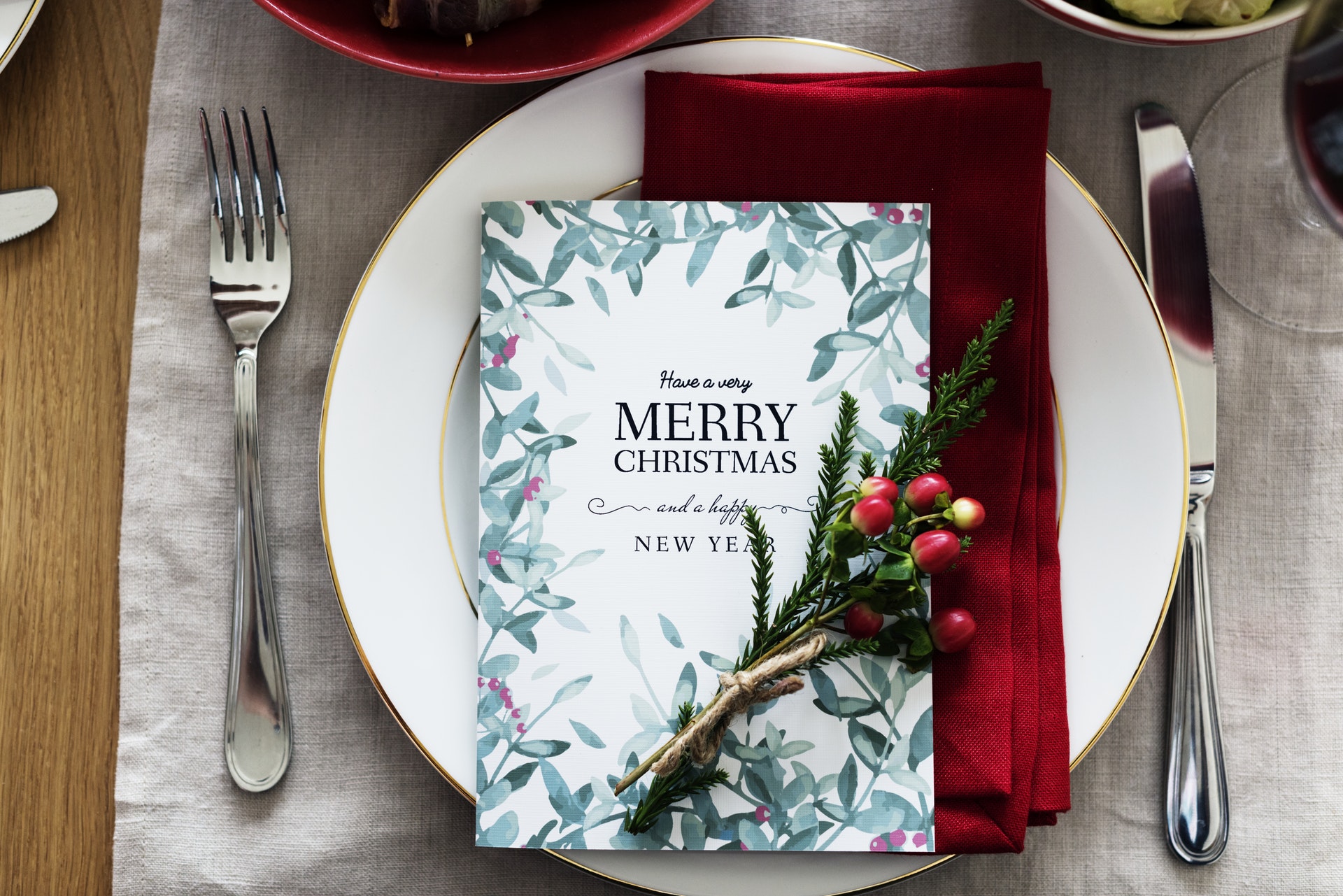 Personalised Christmas printed place settings