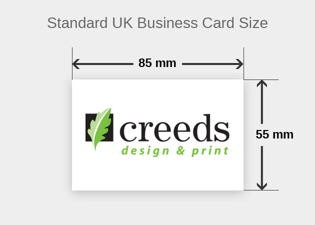 What Is A Standard Business Card Size Creeds UK